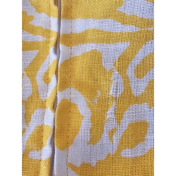 BETS By Canvasbacks Linen Zip Up Jacket Women Size LG Yellow‎ Floral Pocket USA - Picture 9 of 9